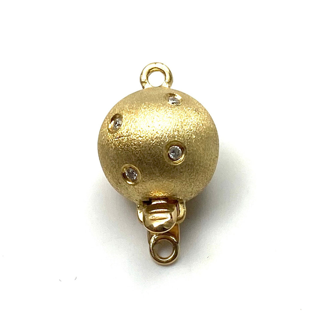 14K 9.56 mm solid yellow gold clasp w/ diamonds , SKU# A387 M-L4