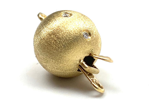 14K 9.74 mm solid yellow gold clasp w/ 0.05 carat diamonds, SKU# A287M-L4