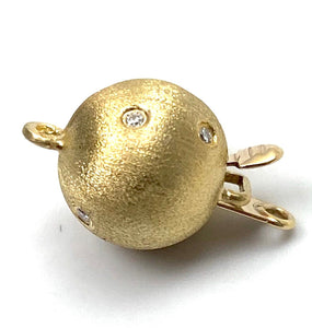 14K 9.74 mm solid yellow gold clasp w/ 0.05 carat diamonds, SKU# A287M-L4