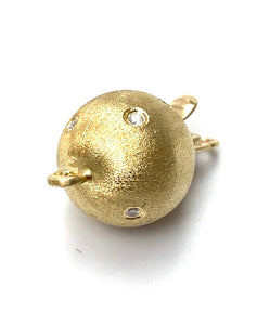 14K 9.74 mm solid yellow gold clasp w/ 0.05 carat diamonds, SKU# A287M-L4