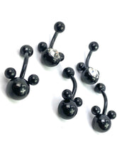 Black Mickey Mouse Belly Ring w/ Gem  SKU#NBR001-2