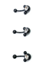 Black Mickey Mouse Belly Ring w/ Gem  SKU#NBR001-2