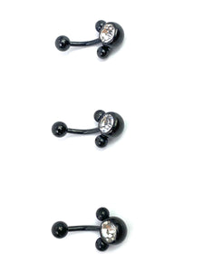 Black Mickey Mouse Belly Ring w/ Gem  SKU#NBR001-2