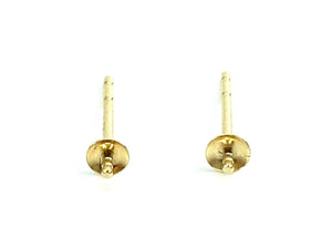 14K Solid Gold Ear Post Light 2.5mm Cup, length under cup 9.5mm Sku#11-28-3022