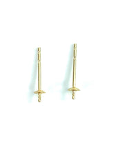 14K Solid Gold Ear Post Light 2.5mm Cup, length under cup 9.5mm Sku#11-28-3022