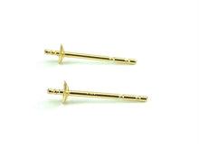 14K Solid Gold Ear Post Light 2.5mm Cup, length under cup 9.5mm Sku#11-28-3022