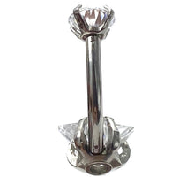 Stainless steel curved bar, double star gem belly ring, SKU# 6-2