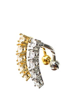 Stainless steel curve bar w gems , SKU# NBR015
