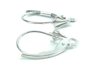 14K White Gold Lever Back Ear Wire, Sku#12-29-3/CR