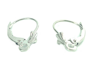 14K White Gold Lever Back Ear Wire, Sku#12-29-3/CR
