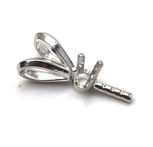 14K solid white gold pearl pendant mount, SKU# 12-54-117