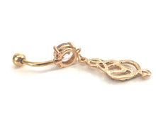 Stainless steel curve bar w/ gem belly ring, SKU# NBR071