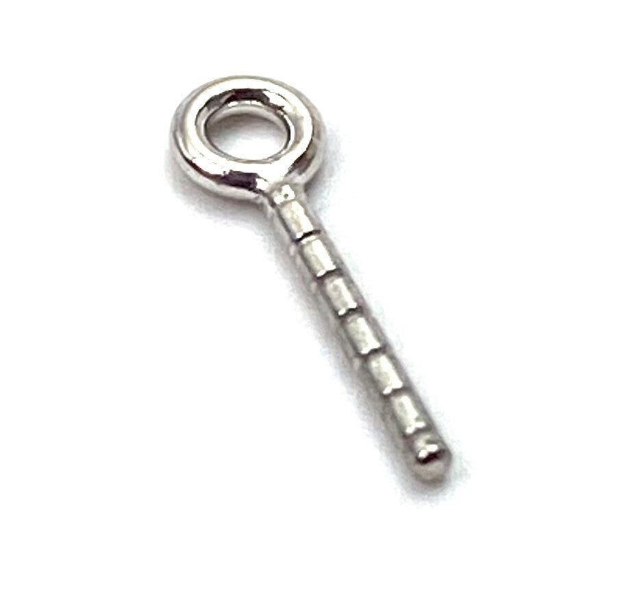 14K solid white gold screw thin pearl peg, SKU# 12-30-28