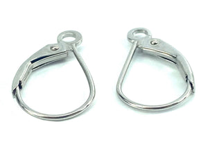 14K Solid White Gold Mini Lever Back Ear Wire, Sku#12-29-234