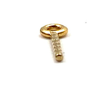 14K solid yellow gold screw thin pearl peg, SKU# 11-20-28