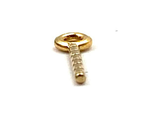 14K solid yellow gold screw thin pearl peg, SKU# 11-20-28