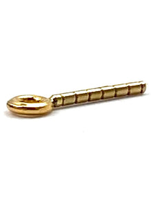 14K solid yellow gold screw thin pearl peg, SKU# 11-20-28