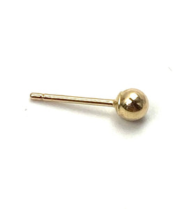 14K solid yellow gold ball earring, SKU# 12-28-1817