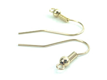14K Solid Gold Shepard Hook With Coil And Ball, Sku#EGF1452
