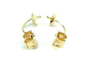 14K Solid Gold Earring Back With A 4mm Cup