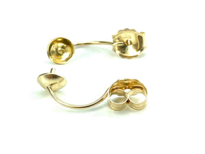 14K Solid Gold Earring Back With A 4mm Cup