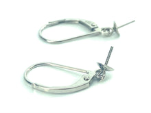 14K White Gold Continental Clip, Ear Wire, 4mm Cup,  Sku#226A-14W-4
