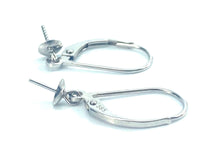 14K White Gold Continental Clip, Ear Wire, 4mm Cup,  Sku#226A-14W-4