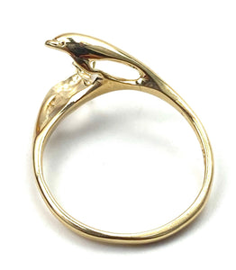 14k solid yellow gold dolphin ring setting, pearl mounting ring, SKU# TR-47