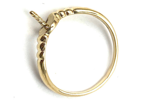 14k solid yellow gold ring setting, pearl mounting ring, SKU# JPR-11