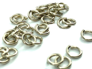 14K Solid White Gold 5mm Jump Ring, Sku#12-41-6