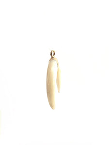 Natural White Shell Mother of Pearl Shell Pendants, Gold Plated On Zinc Alloy, Crescent Moon/Double Horn, Sku#M334