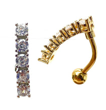 Stainless steel curve bar w gems , SKU# NBR015