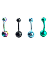 Stainless steel curve bar belly ring, SKU# NBR061