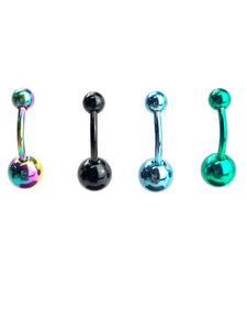 Stainless steel curve bar belly ring, SKU# NBR061