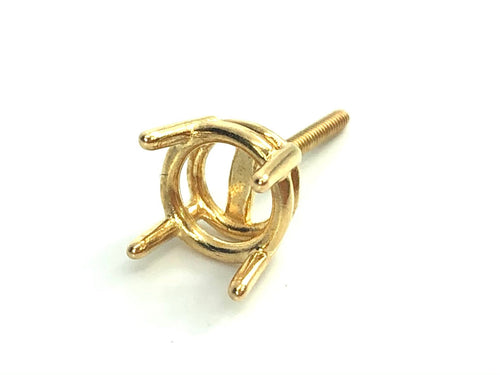 14K Yellow Gold Earpost Thread Basket Sku#11-28-3906/5