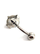 Stainless steel curve bar , w/ gem belly ring, SKU# NBR23-3