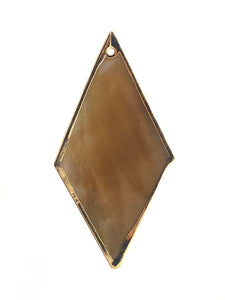 Mother Of Pearl Diamond Shaped Shell With Gold Plated On Zinc Alloy, Sku#M342