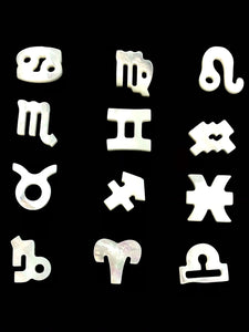 White South Sea Mother Of Pearl Horoscope Signs Sku#M231