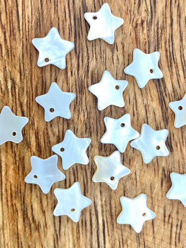 Mother Of Pearl White Star Beads, Sku#M207