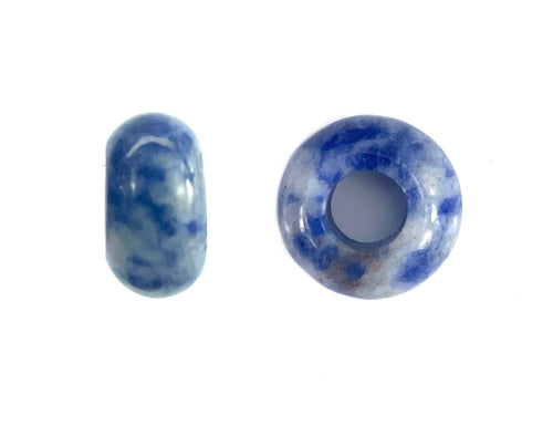 White Dot Blue Jade Beads, Sku#BG63
