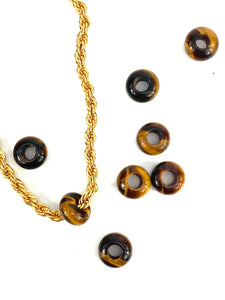 Tiger Eye Donut Jade Beads, Sku#BG70
