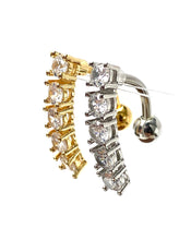 Stainless steel curve bar w gems , SKU# NBR015