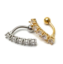Stainless steel curve bar w gems , SKU# NBR015
