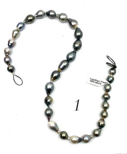 Tahitian pearl strand, 100% natural, SKU# 1113