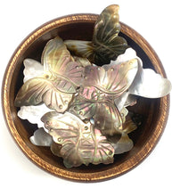Black Tahitian Mother Of Pearl Moth Beads, Sku#M264