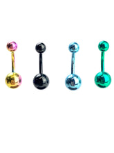 Stainless steel curve bar belly ring, SKU# NBR061