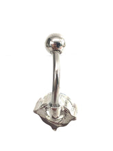Stainless steel curve bar , w/ gem belly ring, SKU# NBR23-3