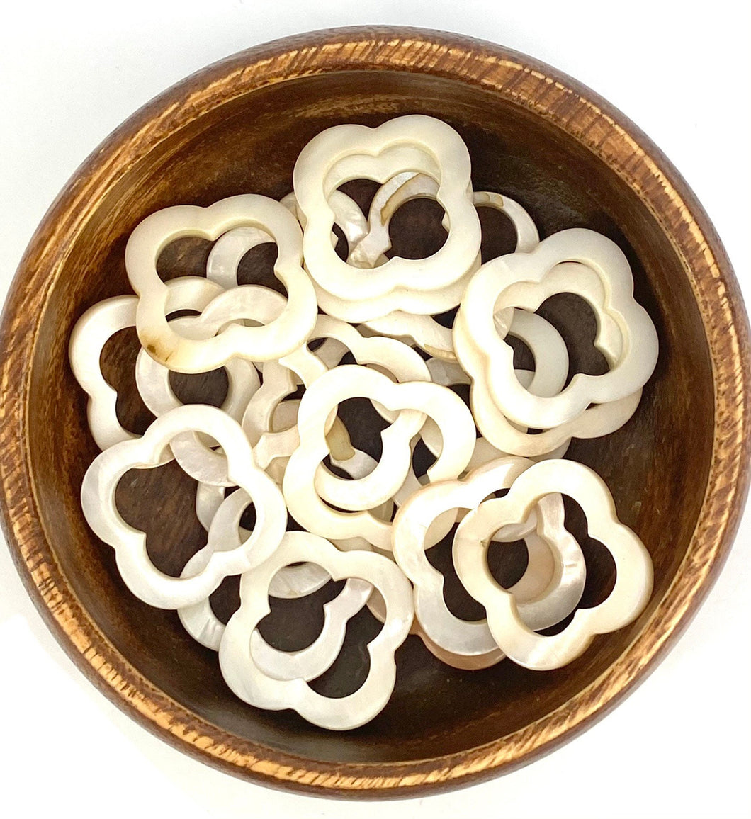 Mother Of Pearl Clover Beads, Sku#M569