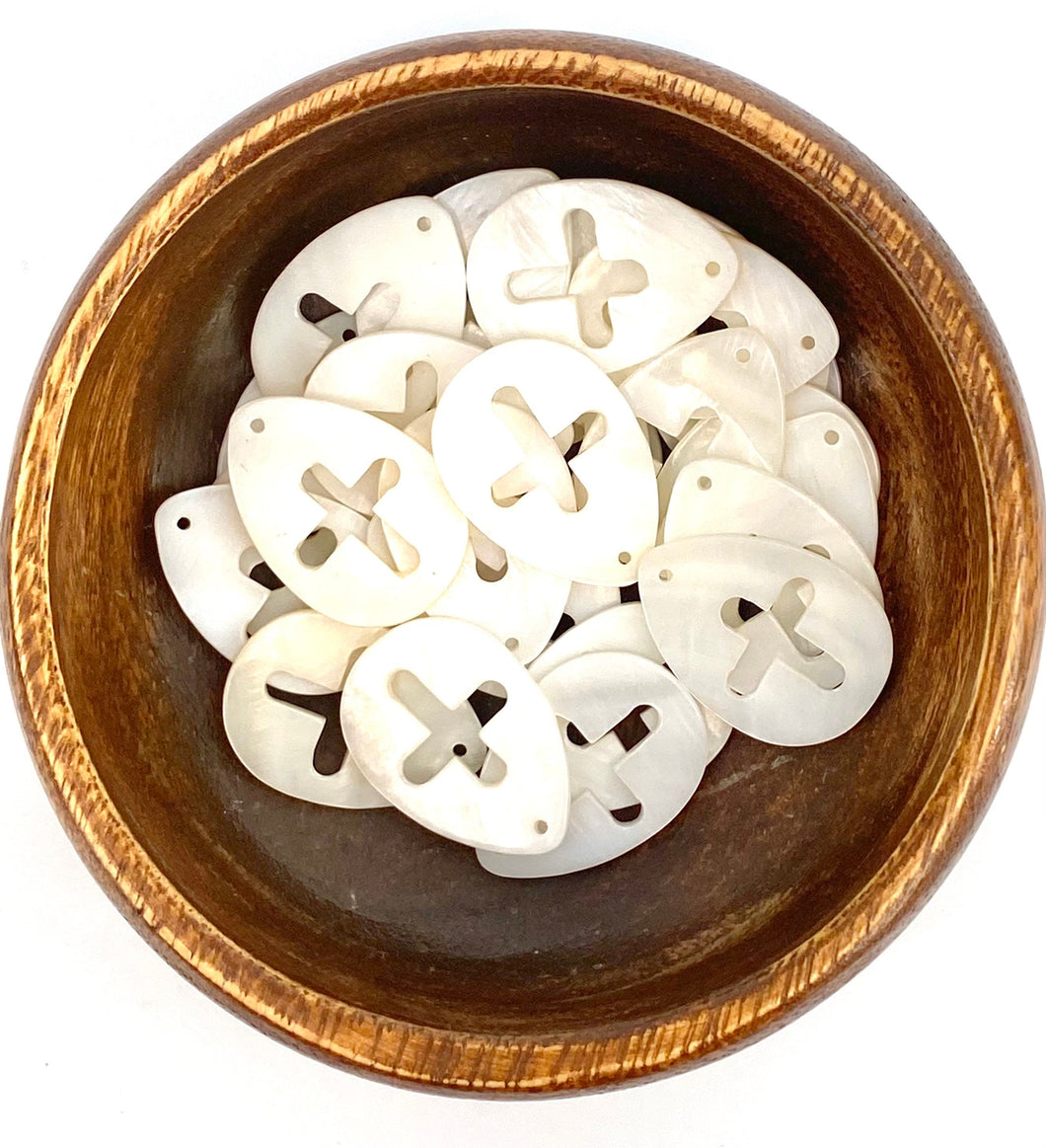 White South Sea Mother Of Pearl Beads, Sku#M634
