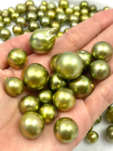 Pistachio Tahitian pearls, Tahiti Pearls, 8mm to 17mm, Large size, Semi baroque